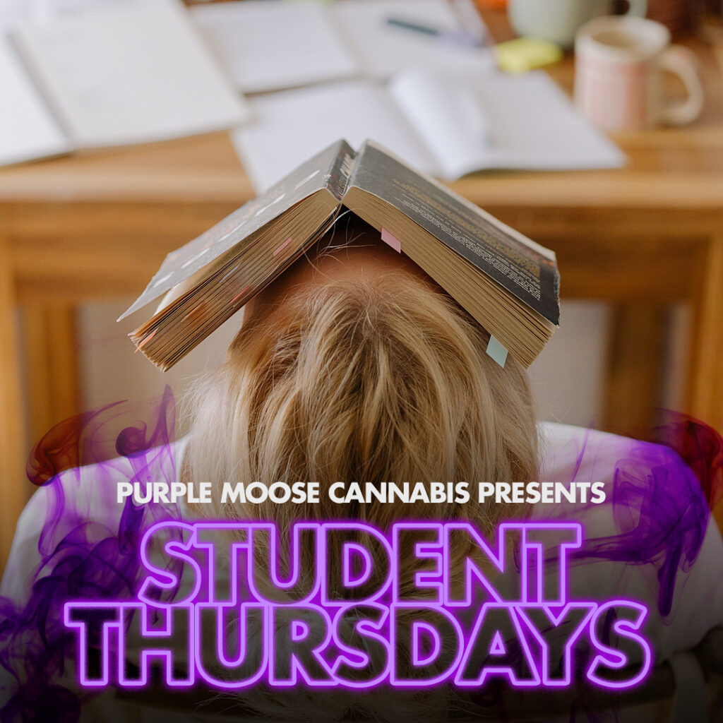 student thursdays weekly purplemoose cannabis discount special