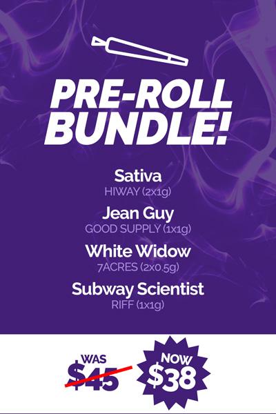 Pre-roll bundle cannabis deals at at Purple Moose Cannabis Oshawa Dispensary